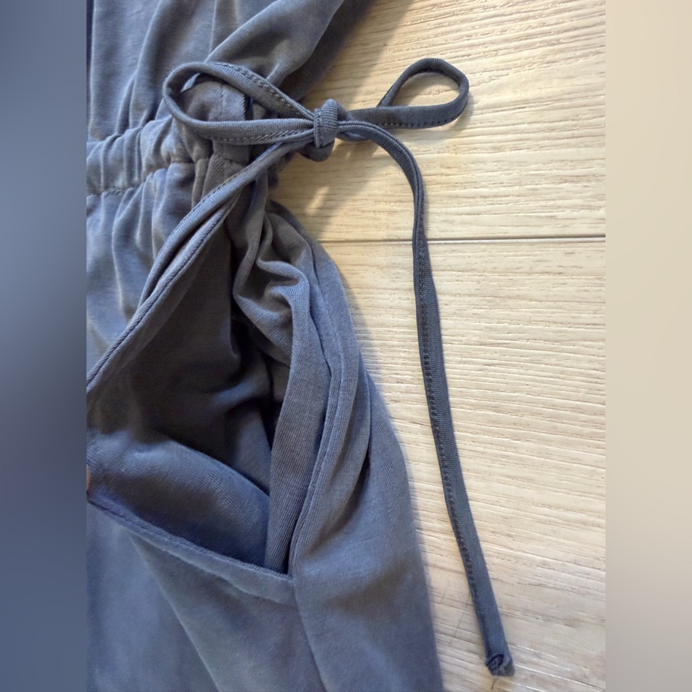 Free People Jumpsuit Sz S Beautiful Day One Piece Gray Pockets Soft Jogger *Read - Picture 6 of 14